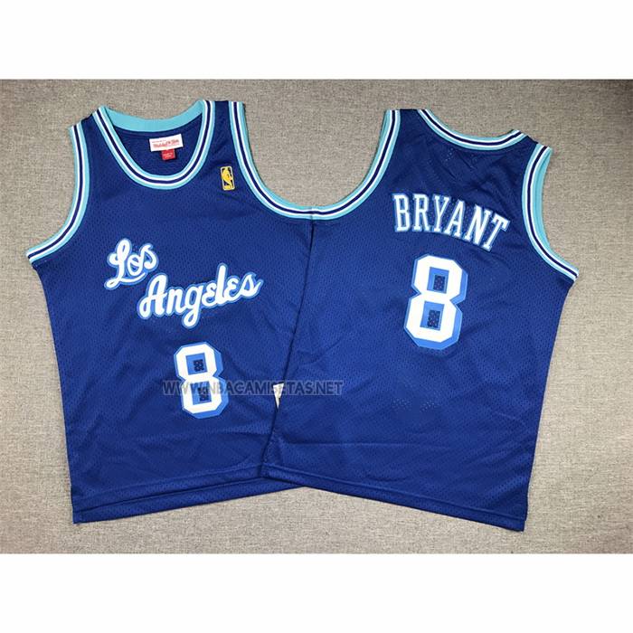 Camiseta Nino Los Angeles Lakers Kobe Bryant NO 8 Mitchell & Ness 1996-97 Azul